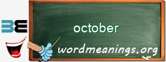 WordMeaning blackboard for october